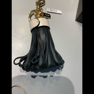 New Coach Tassle Keychain black